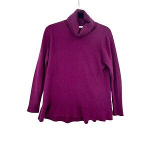 Velvet By Graham & Spencer Ellie 100% Cashmere Turtleneck Cowl Sweater XS Purple